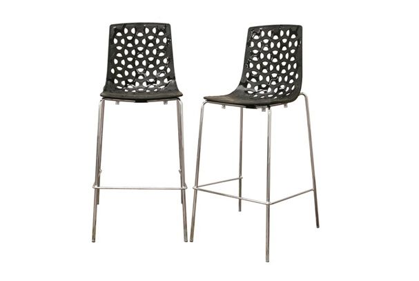 Modern Plastic Steel Bar Pub Stool Overlap Gloss Design  