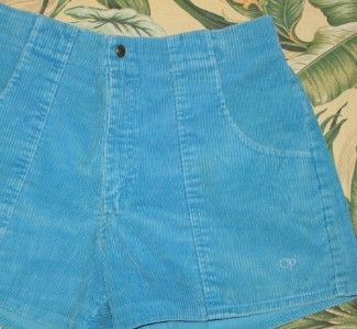 Vtg Sky Blue OCEAN PACIFIC Corduroy OP Cord Shorts 32 34  