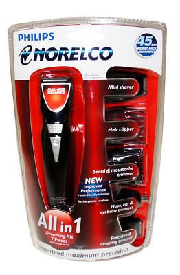 Philips Norelco FACIAL HAIR TRIMMER GROOMING KIT 7 pc  