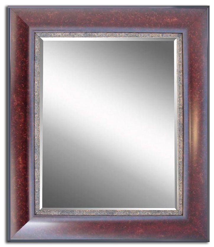 Tuscany Style Framed Wall Mirror Cherry Finish  