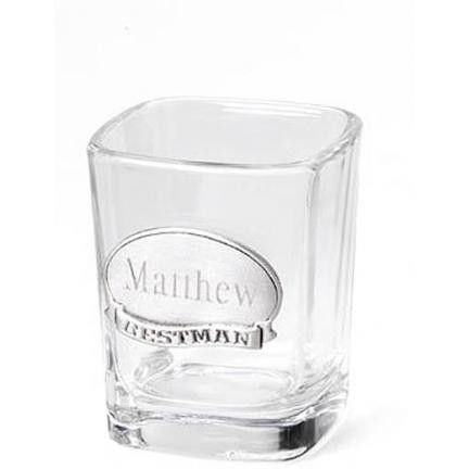 Shot Glass w Engraved Medallion Groomsmen Gift Wedding  