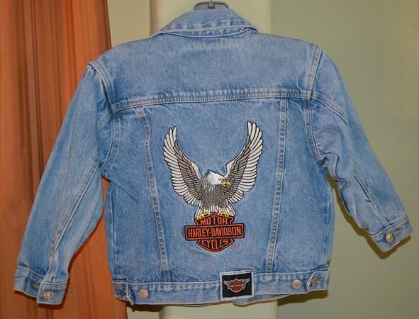 HARLEY DAVIDSON BLUE COTTON BUTTON DOWN HD DENIM JEAN JACKET YOUTH 