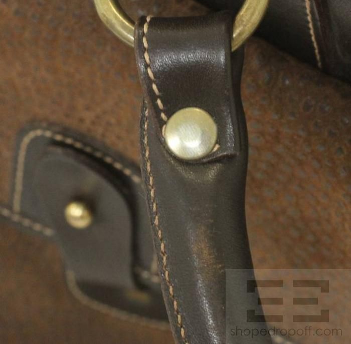 Ghurka Brown Pebbled Leather & Suede The Express No.2 Travel Bag 