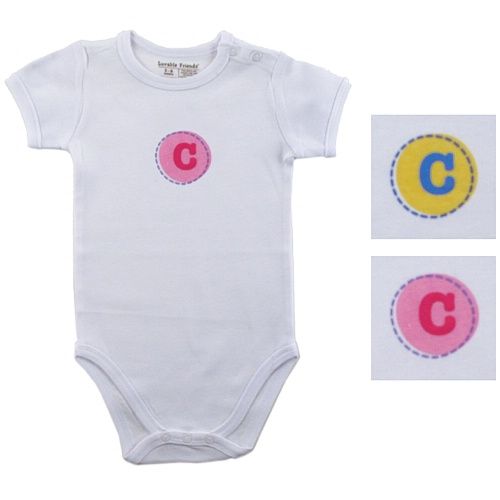 Personalized Bodysuit Monogram Letter, Hudson Baby  