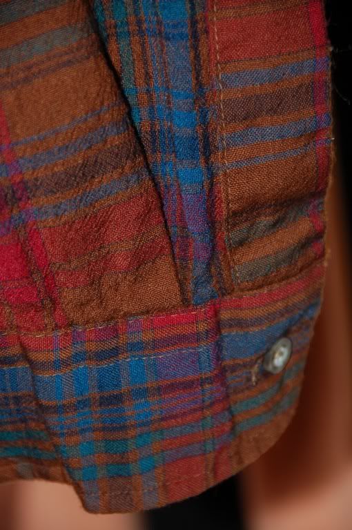 VTG Sir PENDLETON Worsted Virgin Flannel 70s Grunge 1 Pocket Red Blue 