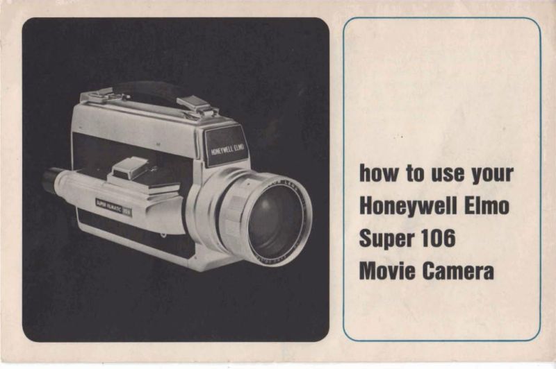 ELMO SUPER 106 SILVER SUPER 8 MOVIE CAMERA MANUAL ON CD  