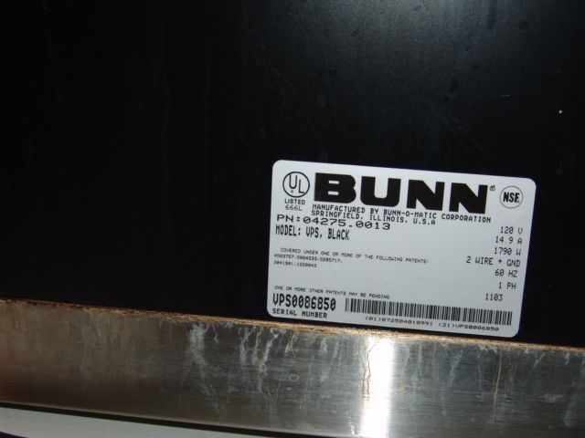 BUNN VPS Black Pour Over 3 Burner Commercial Coffee Machine Maker with 