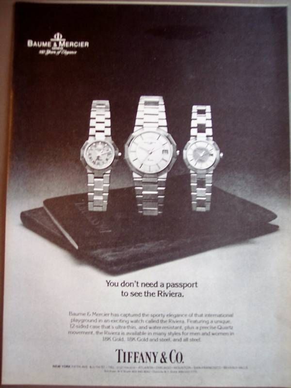 1981 Baume & Mercier Riviera Watches vintage watch ad  