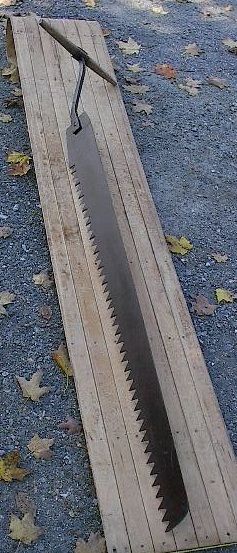 RARE ANTIQUE 72 ICE SAW 60 Blade Tool with WOODEN HANDLE  