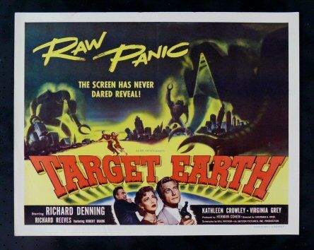 TARGET EARTH * HALF SHEET ORIG MOVIE POSTER 1954  