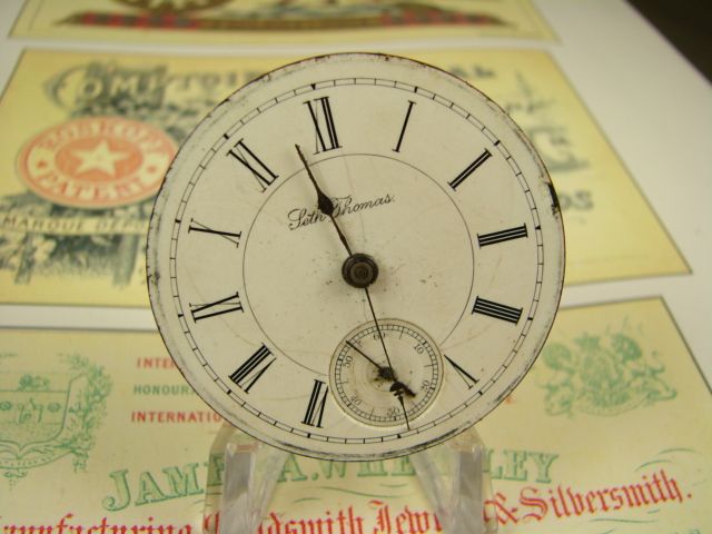 ANTIQUE 1887 SETH THOMAS HUNTER POCKET WATCH DIAL & MOVEMENT 18sz GOOD 