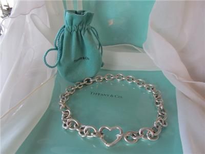 Tiffany & Co. Heart Clasp Link Sterling Silver Necklace  