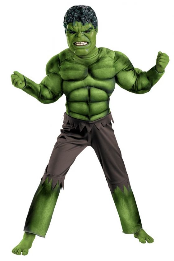 BOYS THE HULK AVENGERS MOVIE DELUXE MUSCLE COSTUME DRESS DG43660 