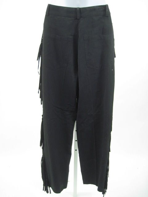 you are bidding on a pair of nick coleman silk black fringe pants in a 