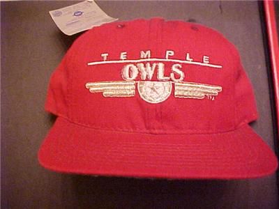 TEMPLE OWLS Vintage snapback CAP NWT Sticker Label GAME  