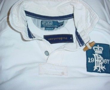   XXL Polo Ralph Lauren Rugged British Flag Rugby Nautical Shirt White