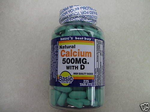 BASIC brand CALCIUM 500MG WITH VITAMIN D (225 TABLETS)  