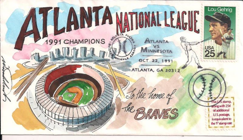 Atlanta Braves Stadium Wild Horse Cachet Hand Painted  