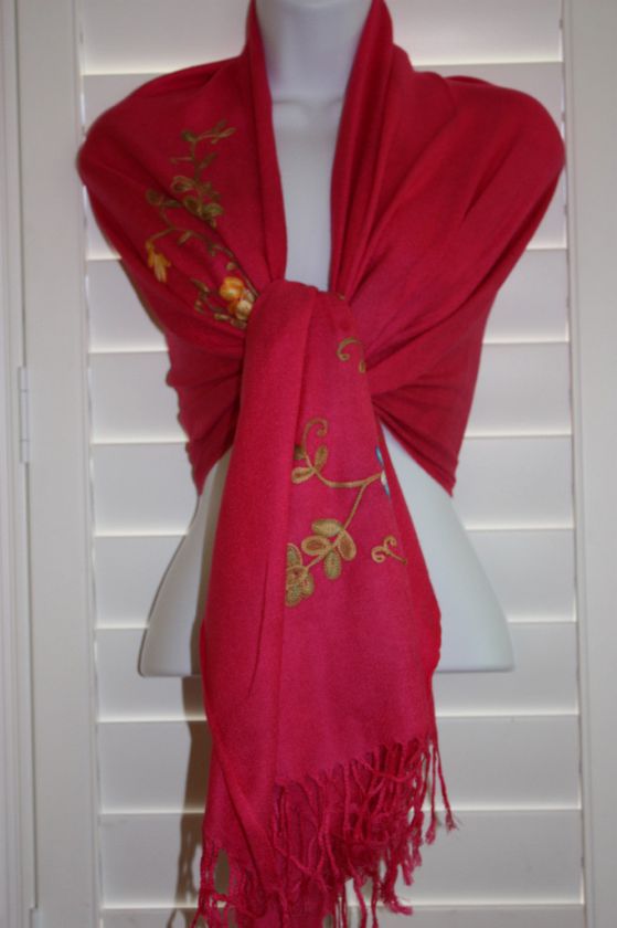 Soft Cashmere Pashmina Embroidered Shawl Scarf Wrap  