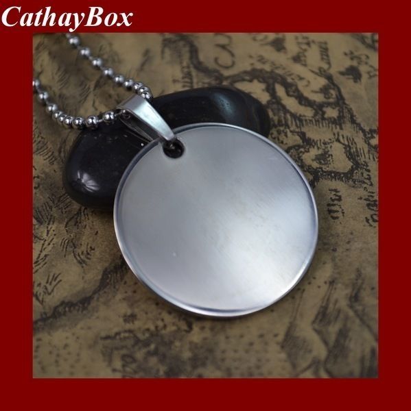  Wholesale High Polished Stainless Steel Blank Round Dog Tag Pendant