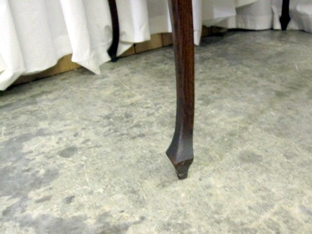   Antique 1/4 Cut Dark Oak Square Lamp Side Table w Butterfly Stretcher