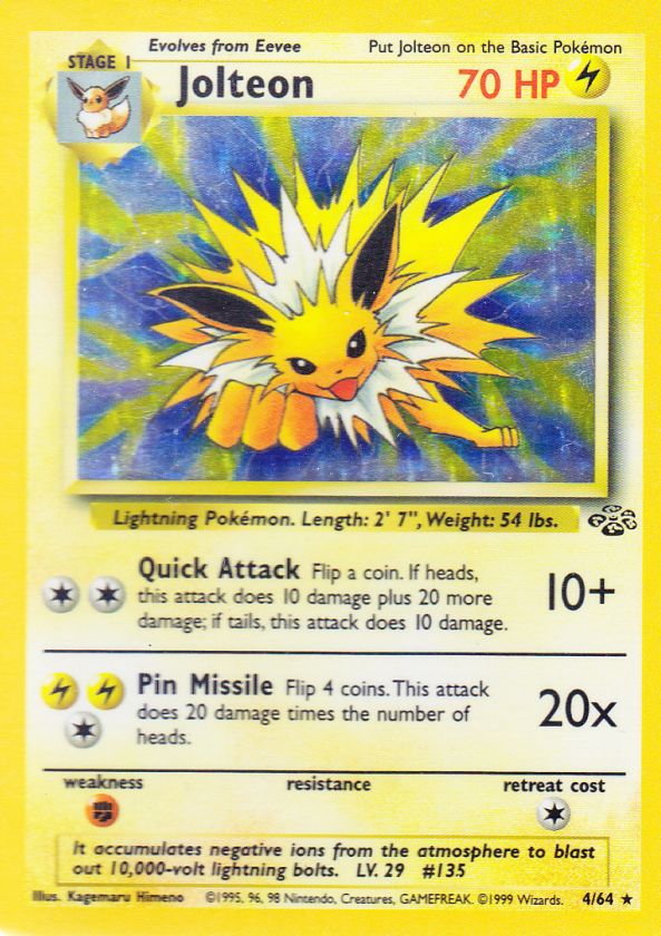 Pokemon Jungle Set HOLOS 16 Cards Wizards Flareon Jolteon Scyther 