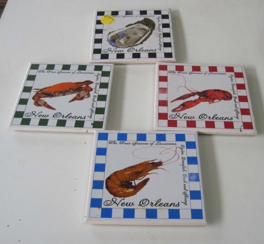 SEASONS OF LOUISIANA TILE COASTERS NEW ORLEANS  