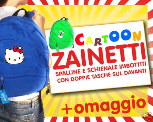 ZAINI ZAINETTO CARTOON SCUOLA HELLO KITTY PUCCA E ALTRO  