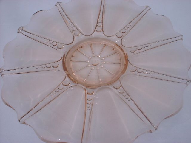 Oyster and Pearl Anchor Hocking Glass Platter,1938 1940  