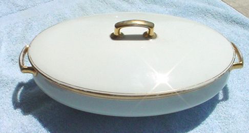 Austria   Covered Vegetable Dish w/ Gold Trim  