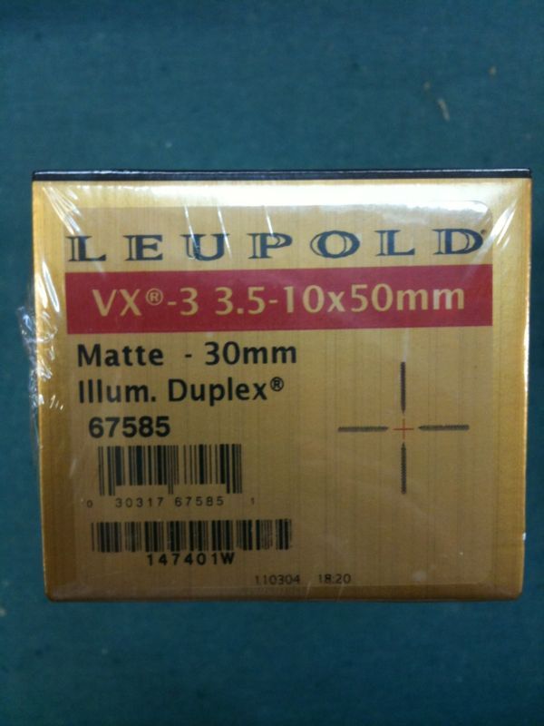 New Leupold Scope VX 3 Matte Illuminated Duplex   67585  