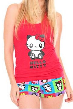 HELLO KITTY~RED PANDA ANIMAL CAMI TANK BOOTY SHORTS SET  