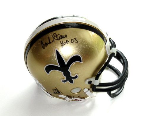 HANK STRAM SIGNED NEW ORLEANS SAINTS MINI HELMET JSA  