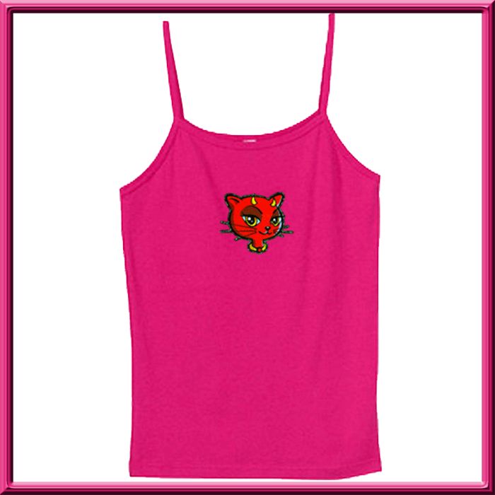 SLIX Glittery Devil Cat Kitty WOMENS SHIRTS S XL,2X,3X  