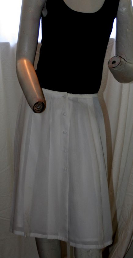 VINTAGE DESIGNERA DE BOLZAN WHITE CHIFFON SKIRT sz 8  