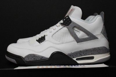 2012 Nike Air Jordan IV 4 Retro Wht/Black/Cement Grey **READY TO SHIP 