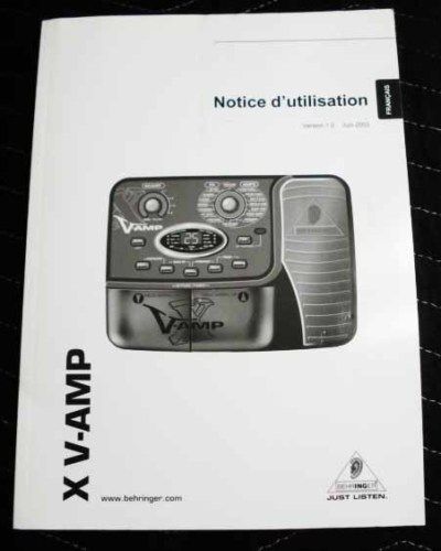 Behringer Behringer X V Amp Guitar Effects Pedal Manual  