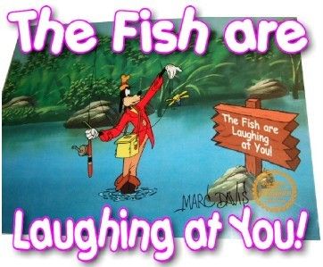 Goofy Fishing Disney Sericel FREE BACKGROUND COA  