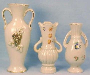 Vintage MINIATURE PORCELAIN FLOWER VASES Made Japan  