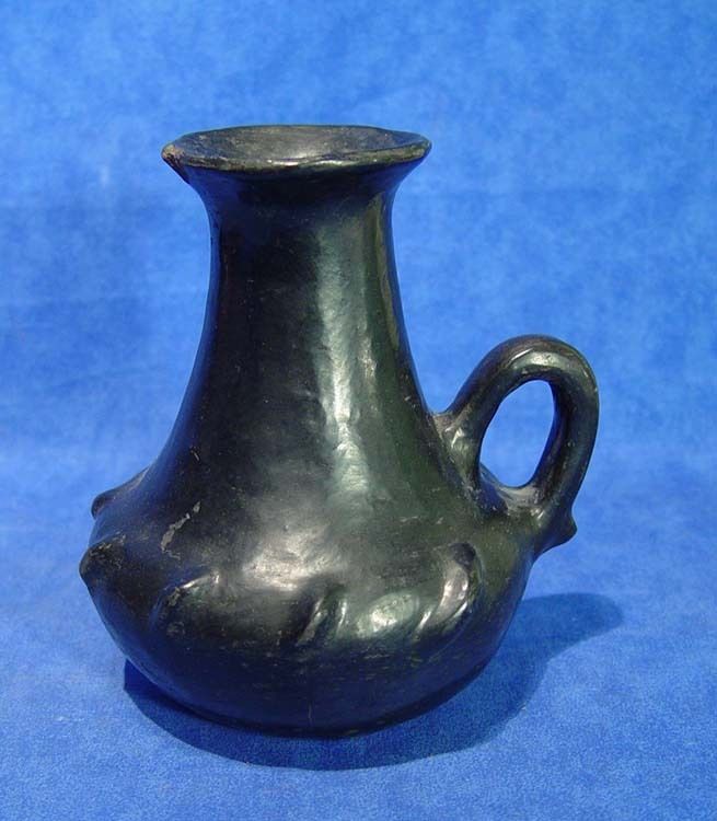 Antique Santa Clara Indian Blackware Pottery Vase  