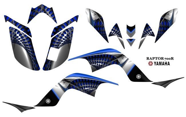 Yamaha Raptor 700 ATV Quad Graphics Decal kit 7777Blue  