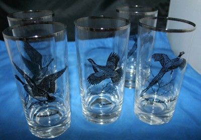 Barware Glassware Game Bird Glasses Pheasant Goose (5)  