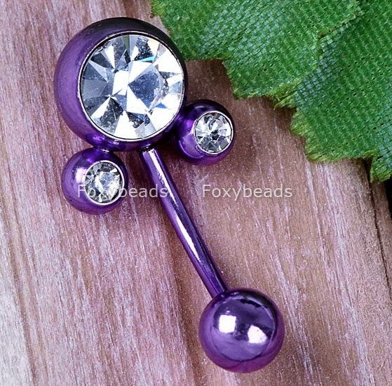 1P PURPLE *Mickey Mouse* Navel Jewels Belly Button Ring  