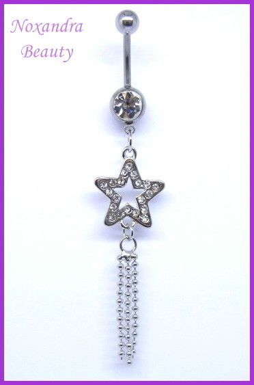 CZ Steel Navel Belly Ring Body Piercing Jewelry  BR8030  