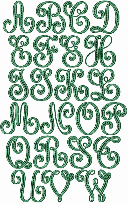 Lafayette Cutwork Machine Embroidery Font 5x7 hoop  