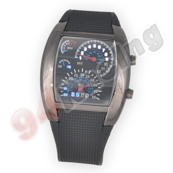 Nice Gift Blue Binary LED Light Aviation Speedometer Dot Matrix Mens 