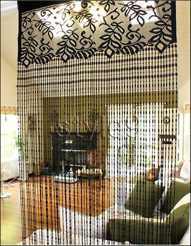 Lace Fringe Panel Doorway Curtain Room Divider  