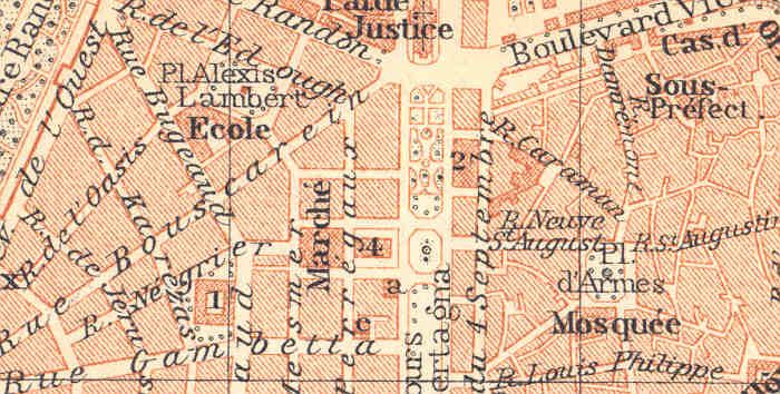 Algeria BONA Bône Annaba Algérie.Vintage City Map.1911  