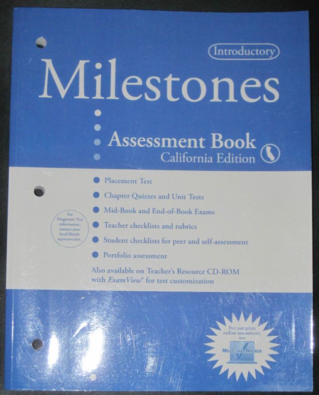 Milestones Assessment Book California Edition Introd 9781424029754 