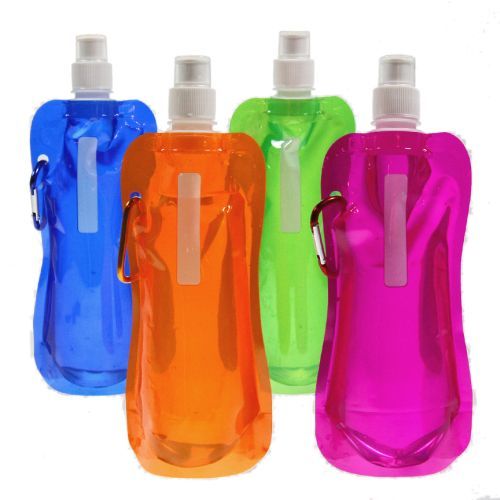 Water 2 Go Foldable Water Bottles BPA Free Reusable Attachable 4 